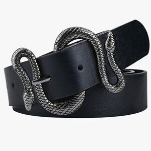 Textured Animal Vegan Leather Snake Belt